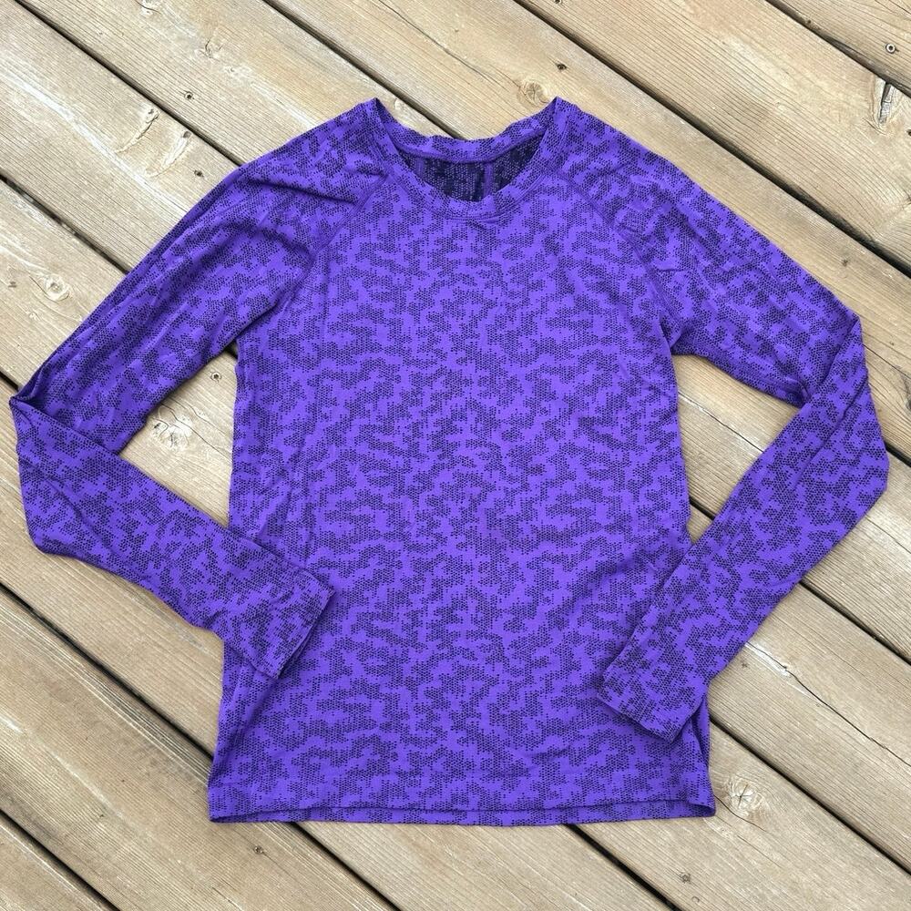 Athleta size M Momentum Seamless Athletic Shirt - Winter Frost Basalt Violet - Picture 9 of 10